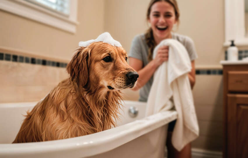 Kąpiel psa miała pomóc, a pogorszyła sprawę? Sprawdź dlaczego